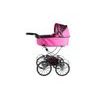 Kočárek pro panenky Alice retro růžovo-černý