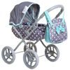 Doris kočárek pro panenky 9325 šedo-mentolový Retro