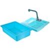 Dětský dřez s tekoucí vodou a nádobím Wash Up modrý