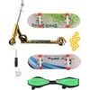 Sada skateboard šroubovací, koloběžka prstová, waveboard s doplňky - mix druhů