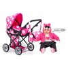 Doris kombinovaný kočárek pro panenky minnie - 9346 + panenka