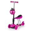 Ecotoys dětská koloběžka Bedrunka růžová se sedátkem a svítícími koly