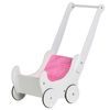 Ecotoys dětské dřevěné chodítko kočárek Bílé