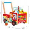 Ecotoys dřevěné multifunkční chodítko Požární auto