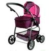 Alice velký sportovní kočárek pro panenky 3v1 - 9662 černo - růžový vzor