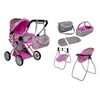 Alice kočárek pro panenky 9346D set 6v1 šedý