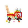 Ecotoys dřevěné multifunkční chodítko Požární auto