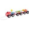 Dřevěný vláček s traktorem a šňůrkou Wooden Tractor