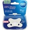 CANPOL babies Dudlík 100% silikonový symetrický 0-6m 1ks bílý