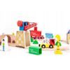 Ecotoys dřevěná vláčkodráha na baterie 78 dílků