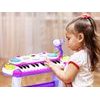 Dětské elektronické klávesy s mikrofonem a židličkou Music Keyboard růžové