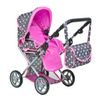 SMONTOVÁNO Doris kočárek pro panenky kombinovaný - 9346 růžovo-šedý