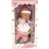 Panenka miminko v růžovém oblečku s dudlíkem a dečkou - 46cm