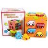 Dřevěná edukační kostka s autíčky 5v1
