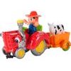 Veselý traktor pro nejmenší se světly a zvuky Cartoon Tractor červený