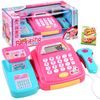Dětská elektronická pokladna s kalkulačkou Deluxe Shopping růžová