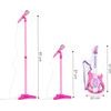 Dětská elektronická kytara se stativem a mikrofonem Guitar Micset - růžová