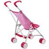 Golfový kočárek pro panenky Alice růžový s květinkami