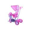 Dětská tříkolka s vodící tyčí Pejsek růžová