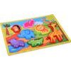 Dřevěné puzzle safari zvířata, 7 dílné