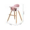 Ecotoys dřevěná jídelní židlička 2v1 růžová