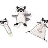 BabyOno Plyšová hračka s chrastítkem Racoon Rocky Mýval, černo-bílý