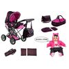 Alice kočárek pro panenky černý 9346 + panenka