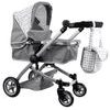 Kočárek pro panenky 4v1 kombinovaný Alice 4543 šedý