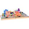 Dřevěná vláčkodráha MĚSTO + kufřík 89 ks