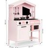 Ecotoys dětská dřevěná kuchyňka s příslušenstvím Domeček - růžová