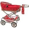 Kočárek Monika hluboký proutěný - červený - pro panenky
