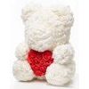 Medvídek z růží bílý s červeným srdcem Rose Bear 40 cm