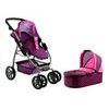 Alice velký sportovní kočárek pro panenky 3v1 - 9662 černo - růžový vzor