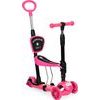 Ecotoys dětská koloběžka se svítícími koly Bedrunka růžová 5v1