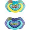 Canpol Babies Canpol Babies 2 ks symetrických silikonových dudlíků, 6-18m, Neon Love Baby, modré