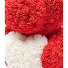 Medvídek z růží červený s bílým srdcem Rose Bear 60 cm