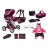 Alice kočárek pro panenky černý 9346D + panenka