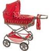 Kočárek Monika hluboký proutěný - červený - pro panenky