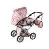 Alice kočárek pro panenky 9346 kombinovaný růžový s kytičkami