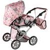 Alice kočárek pro panenky 9346 kombinovaný růžový s kytičkami