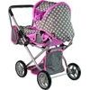 Kočárek pro panenky Alice 9346D kombinovaný šedo-růžový