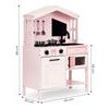 Ecotoys dětská dřevěná kuchyňka s příslušenstvím Domeček - růžová