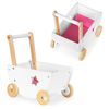 Ecotoys dětské dřevěné chodítko kočárek se srdíčky
