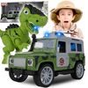 Terénní auto s dinosaurem, světly a zvuky Dino Car 1:20