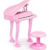 Ecotoys dětský elektronický klavír s mikrofonem a židličkou HC482 růžový