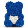 Medvídek z růží tmavě modrý s bílým srdcem Rose Bear 40 cm