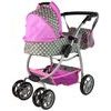 Alice velký sportovní kočárek pro panenky 3v1 - 9662 šedo-růžový