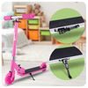 Dětská skládací koloběžka s hliníkovým rámem a svítícími koly - růžová