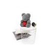 Medvídek z růží šedý s červeným srdcem Rose Bear 40 cm