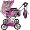Kočárek pro panenky Alice 9346D kombinovaný šedo-růžový
